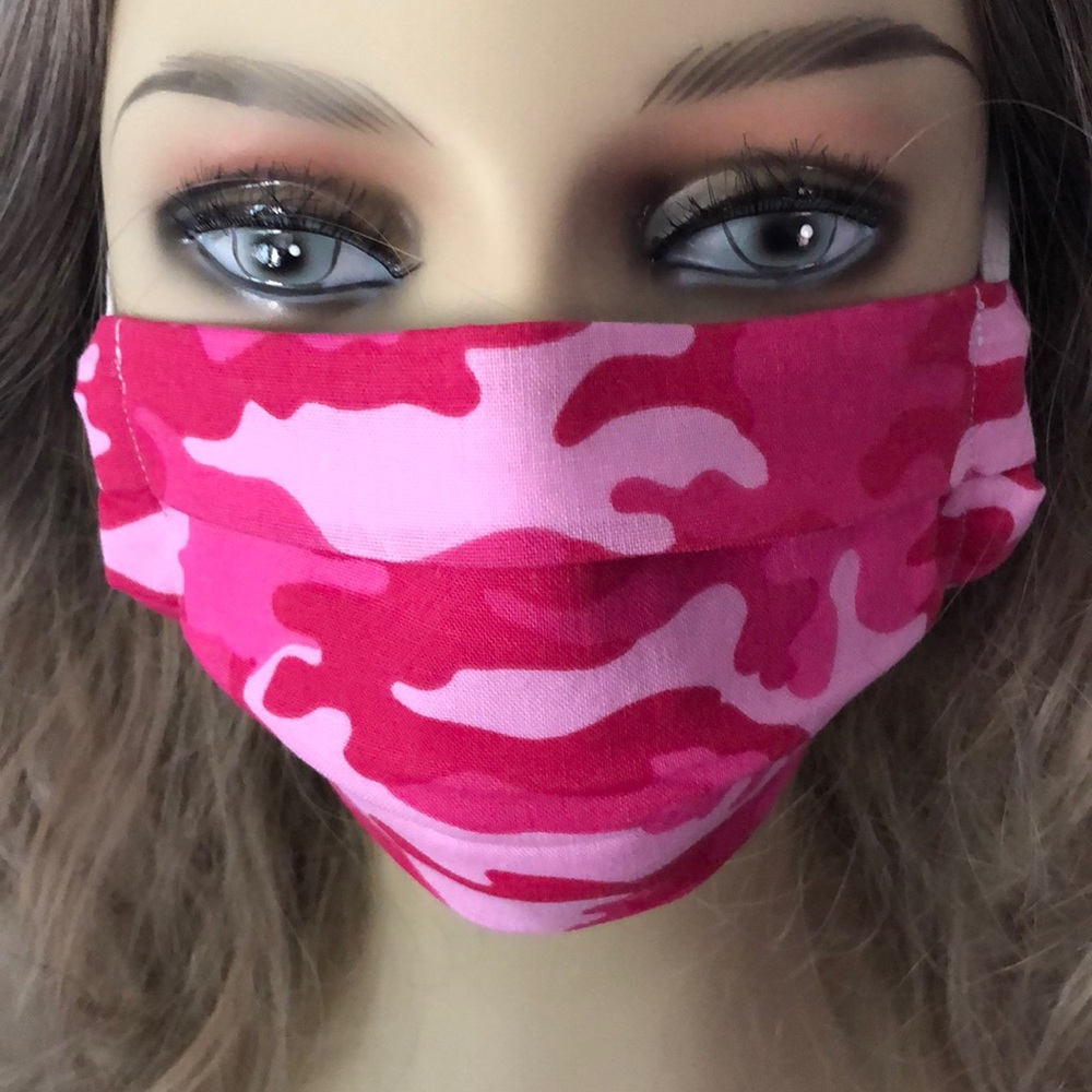 Homemade Facial Cloth Mask (Pink Camo)